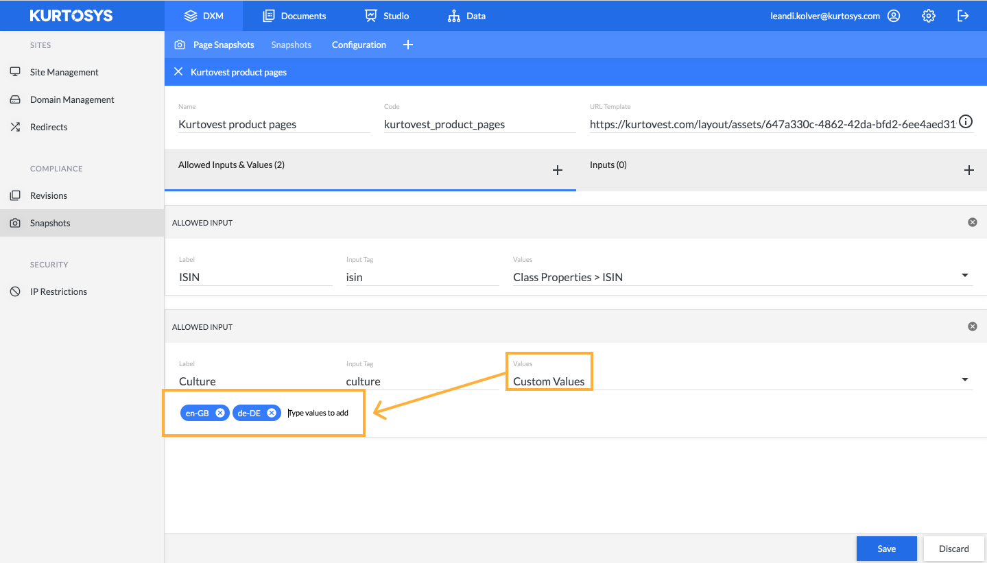 How to configure Snapshots 5