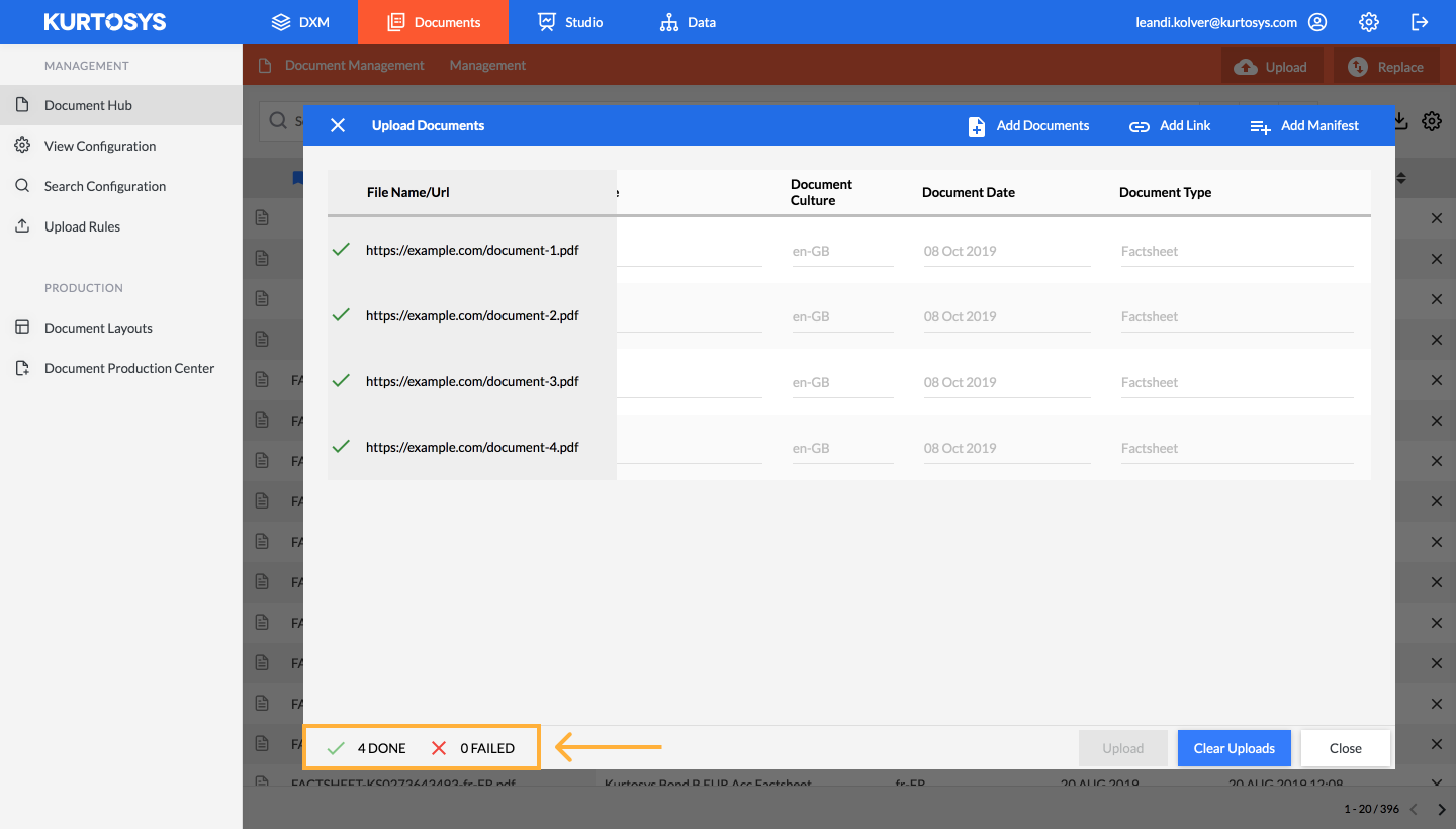 How to add linked documents to the Document Hub 6