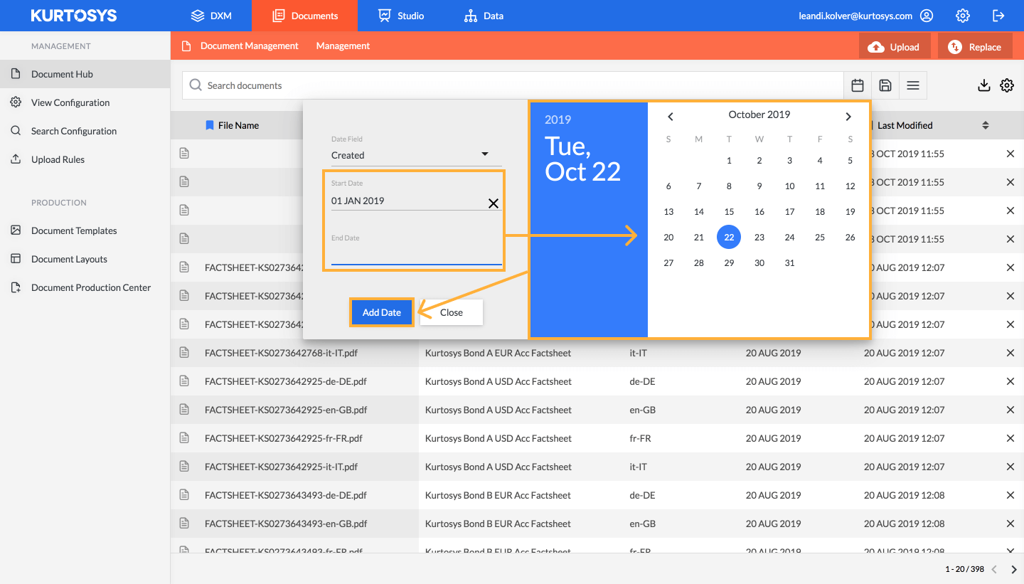 How to locate and download documents in the Document Hub 6