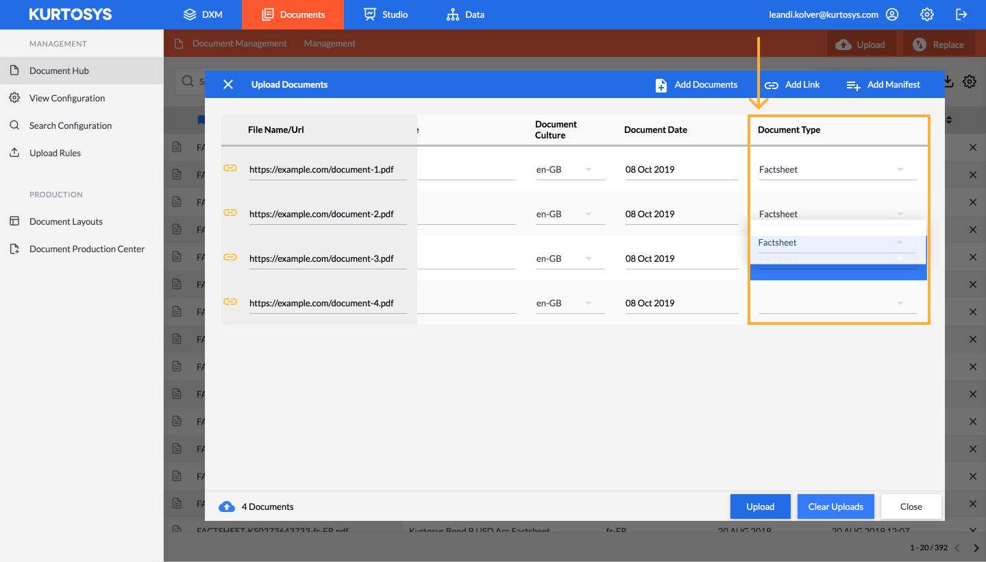 How to add linked documents to the Document Hub 5