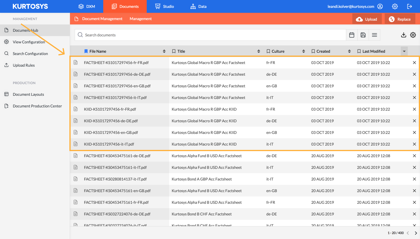 How to add documents to the Document Hub 8