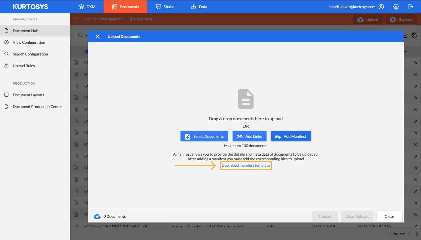 How to add documents to the Document Hub 9