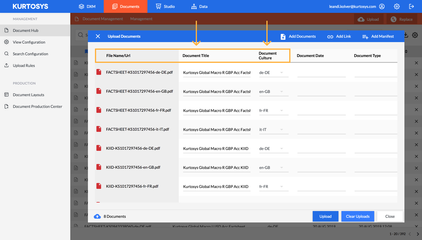 How to add documents to the Document Hub 4