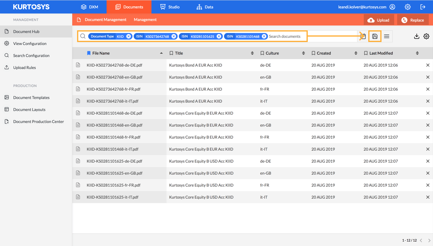 How to locate and download documents in the Document Hub 7