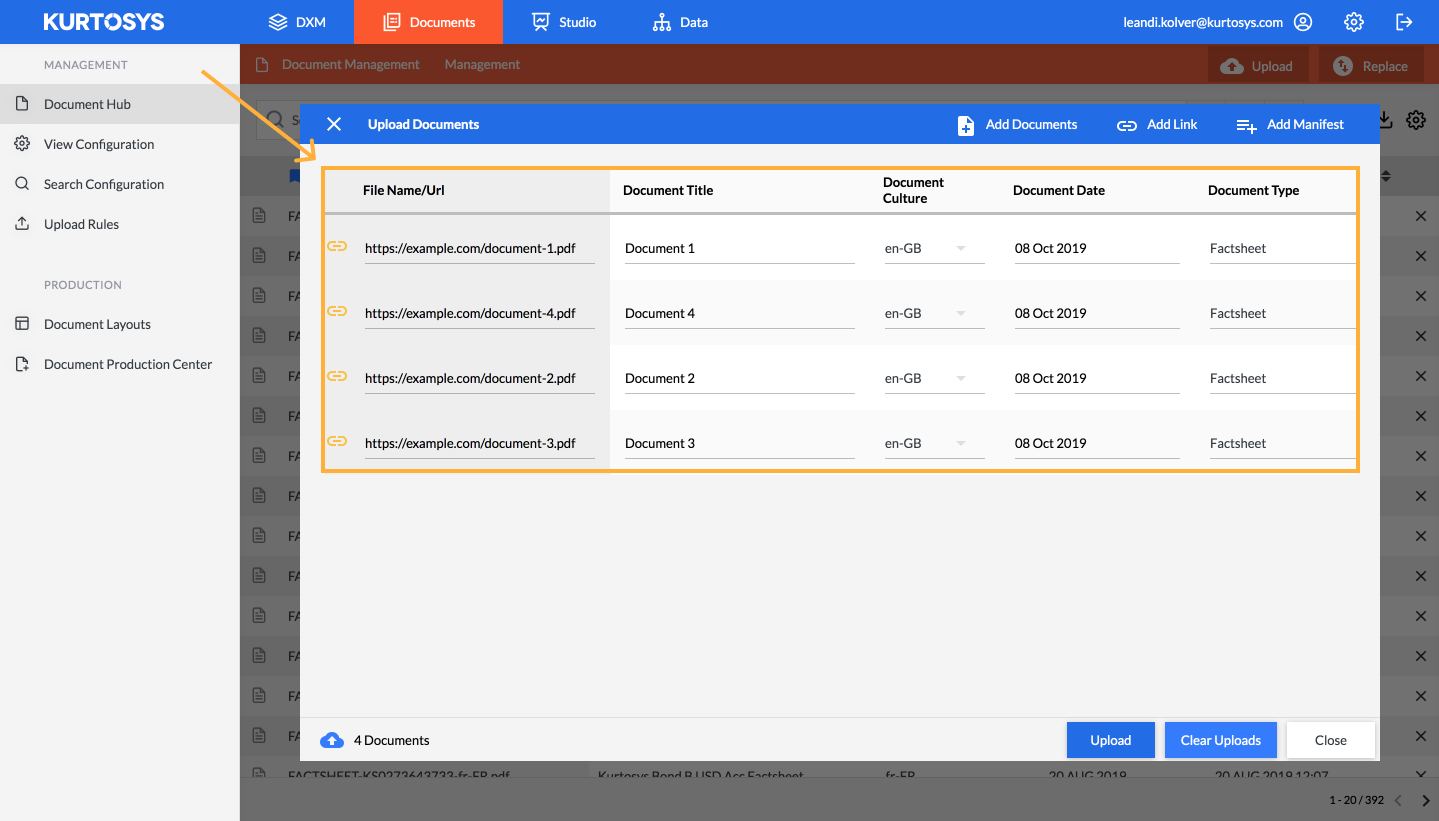 How to add linked documents to the Document Hub 11