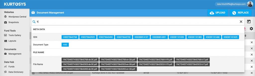 Using Kurtosys to store, manage & distribute all your financial documents 1