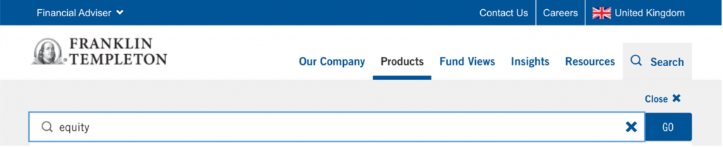 franklin templeton search bar