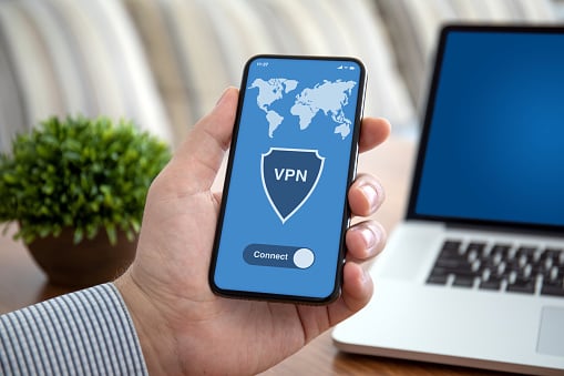 person using a vpn to establish a secure connection