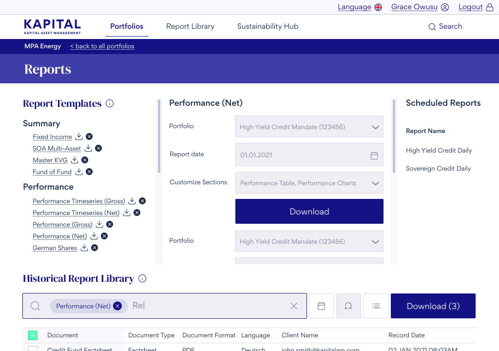 Portfolio Reporting