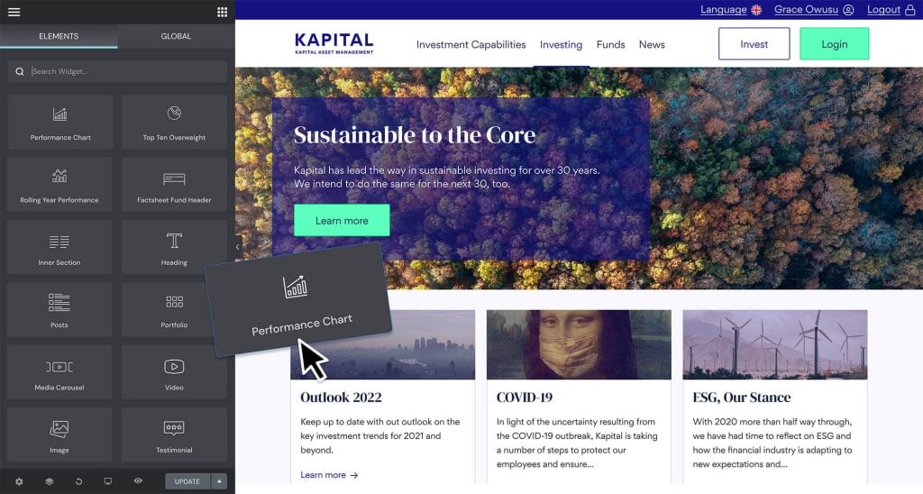 Kapital Asset Management - Page Editor sample