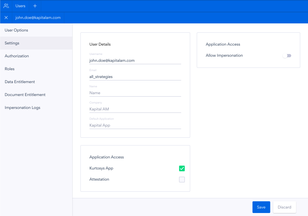 Kurtosys Data - Data Entitlement Settings - sample