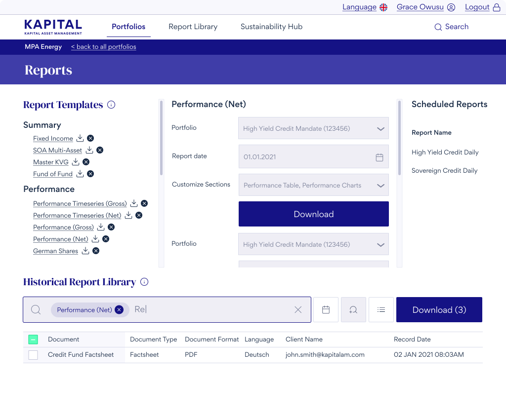 Kapital Asset Management - Reporting Templates sample