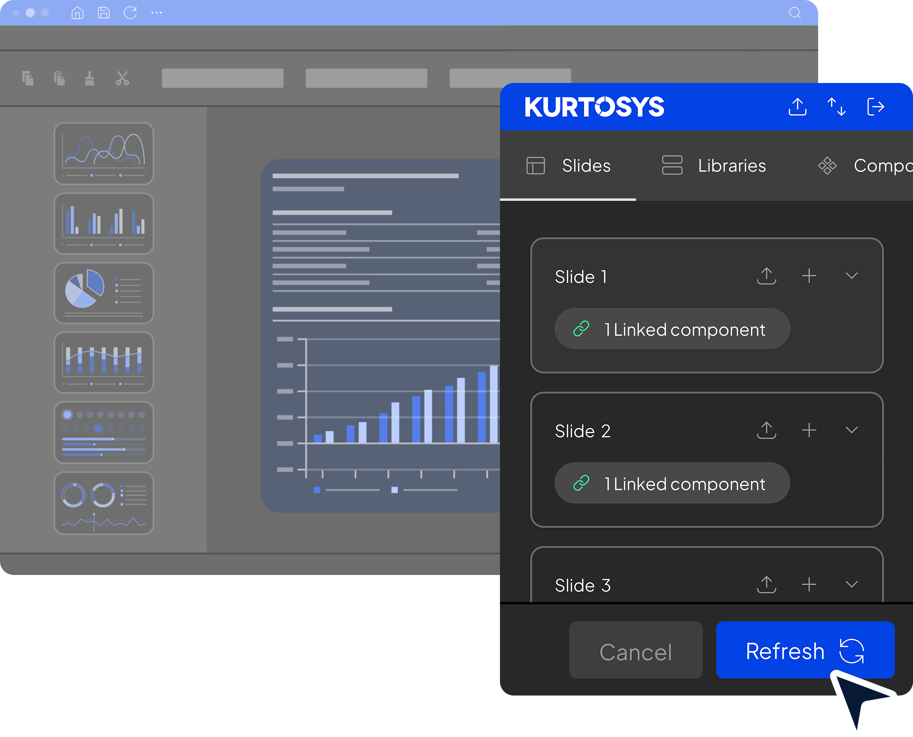 Kurtosys Studio for PowerPoint - From dataset to pitchbook in minutes.