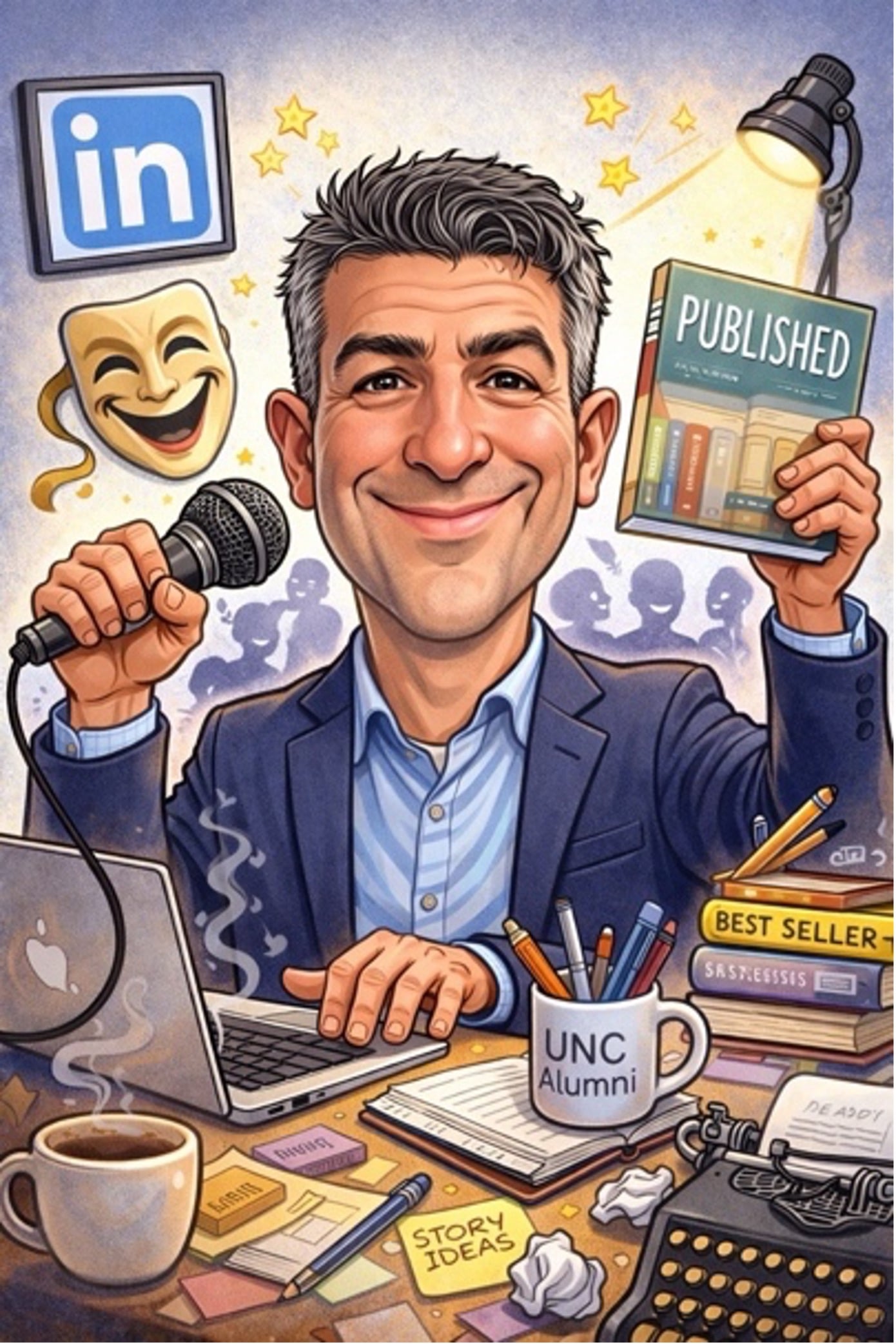 AI generated cartoon image of Brad Burgunder